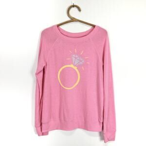 Love & Cherish pink diamond ring sweater sweatshirt pullover Size small